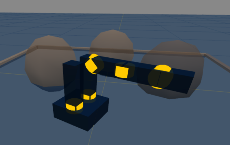 Forward kinematics rendering of the mr2 example robot