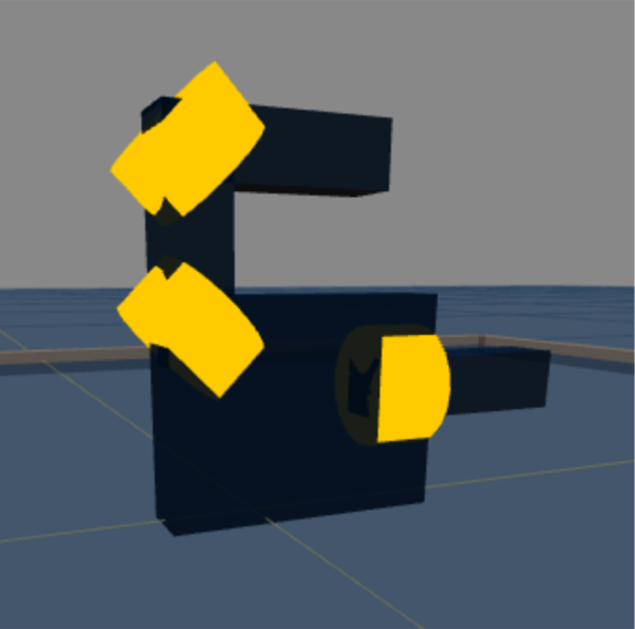 Forward kinematics rendering of the URDF example robot description