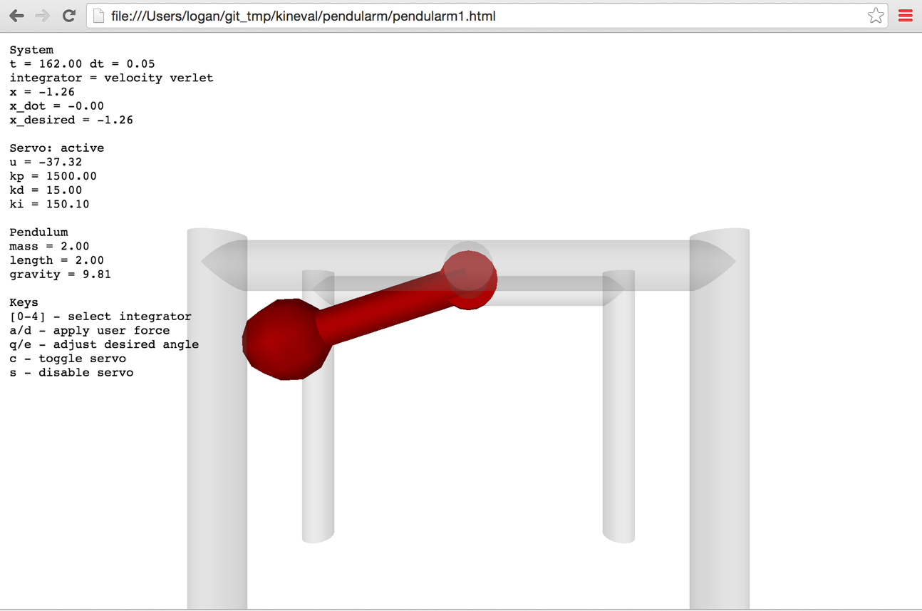 Pendularm one-degree-of-freedom pendulum robot simulation